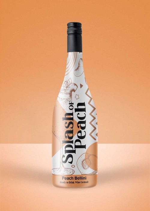 "Splash of Peach" Bellini Wine Cocktail