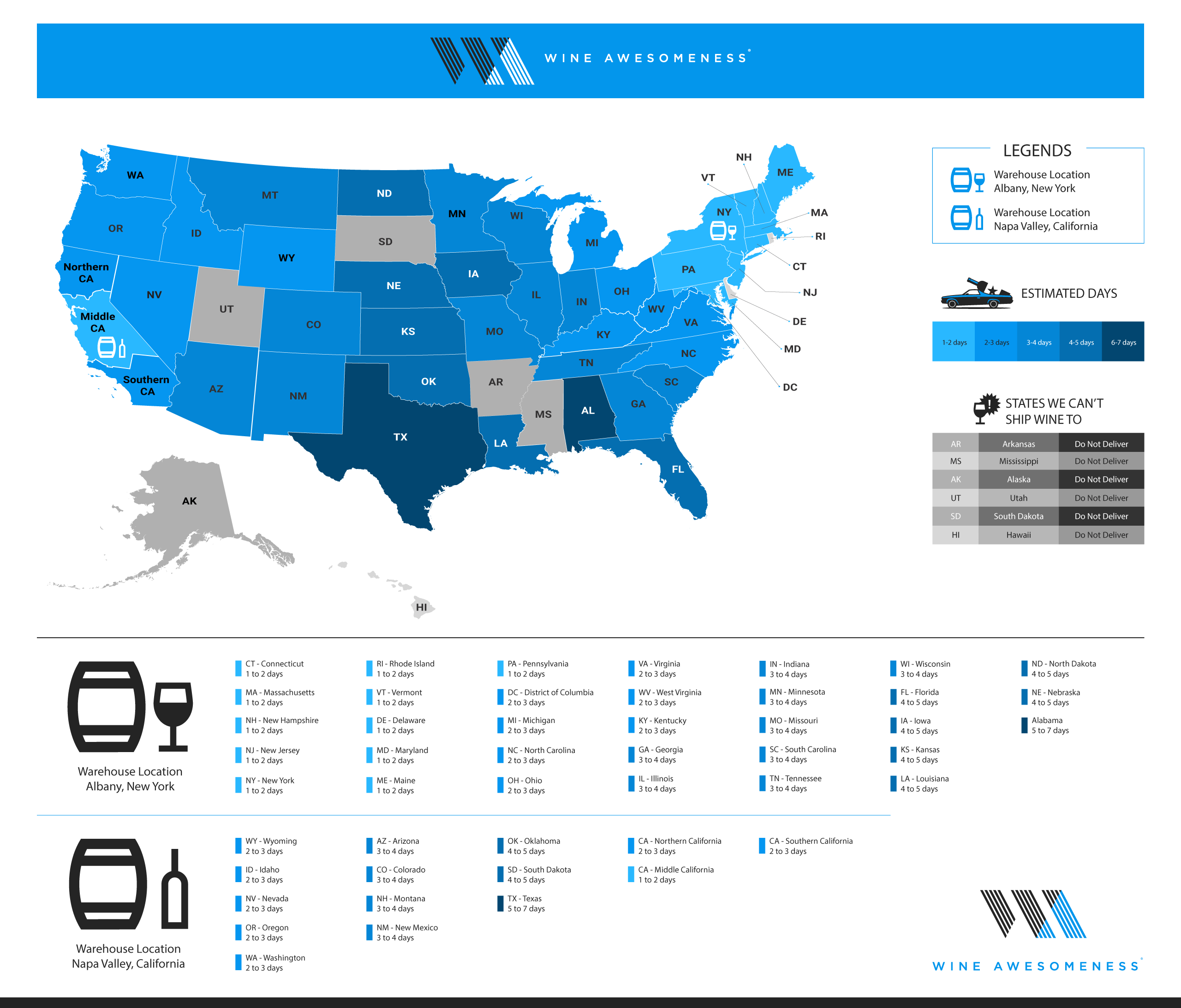 WA delivery map